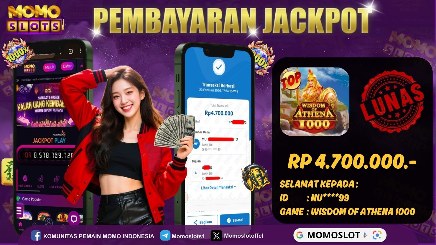 MOMOSLOTS JACKPOT SLOT WISDOM OF ATHENA 1000